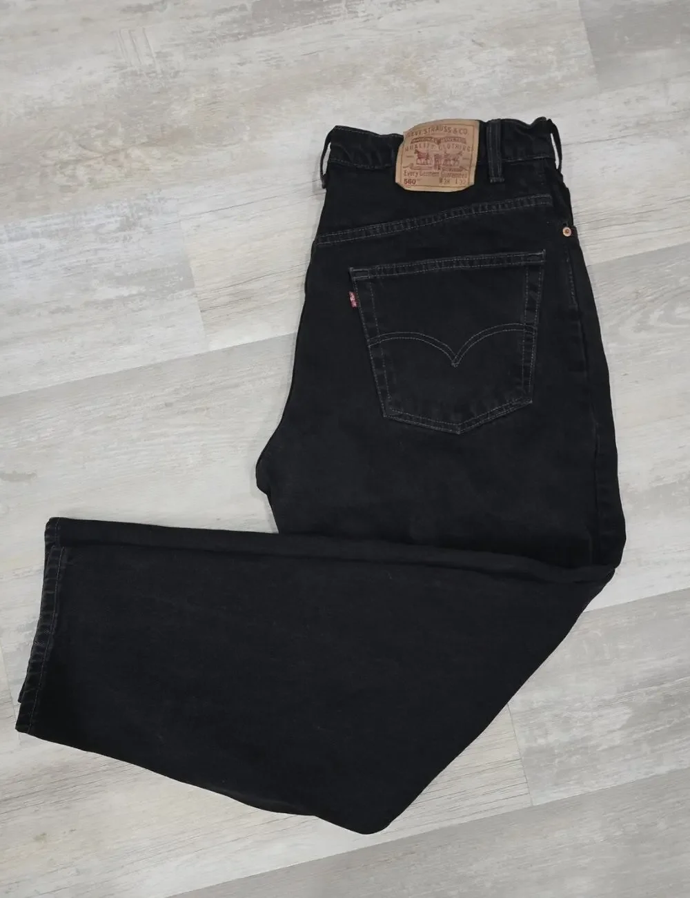 VTG 1996 Levis 560 Black Jeans 38x32 Made in Canada 90s Loose Fit Tapered EUC